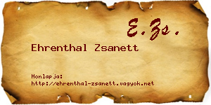 Ehrenthal Zsanett névjegykártya